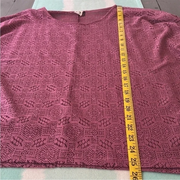 Anthropologie Akemi + Kin Oversized Sheer Lace Dolman Sleeve Top Mauve XS/S - Picture 9 of 10